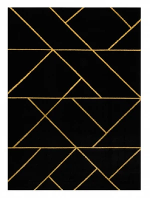 Kusový koberec Emerald geometric 1012 black and gold-140x190