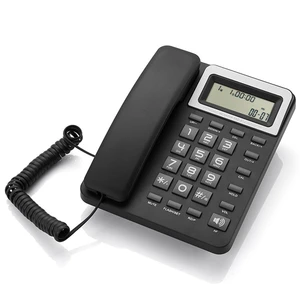 Corded Landline Speakerphone With Caller ID, Adjustable Volume & Brightness, Support Music on Hold, Desk Corded Telephone