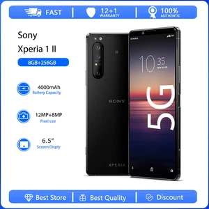 Sony Xperia 1 II 5G Original Unlocked XQ-AT51 XQ-AT52 Octa-core 6.5" 256GB 8GB Snapdragon Cellphone 12MP Fingerprint Smartphone