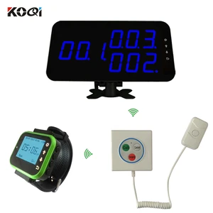 Nurse Call Button For Hotspital Wireless Receiver Portable Wristwatch Pager Transmitter 3-keys Button