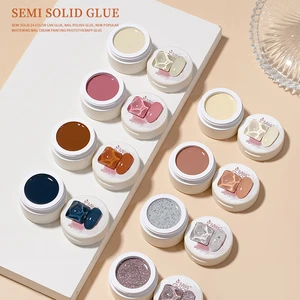 2022 New Nail Polish Glue Autumn And Winter Japanese Semi-solid Canned Cream Painted Phototherapy Glue For Nail Salons Nail Art