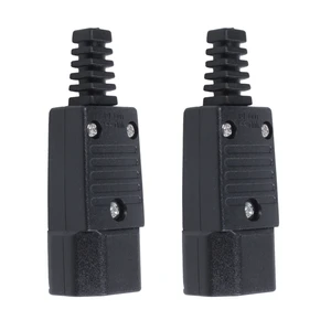 2X Black IEC-320 C14 Male Plug AC Power Inlet Socket Connector 250V 10A