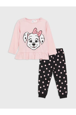 LC Waikiki Crew Neck Long Sleeve 101 Dalmatians Printed Baby Girl Pajamas Set