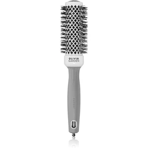 Olivia Garden Expert Shine Wavy Bristles White&Grey kartáč na vlasy průměr 35 mm 1 ks