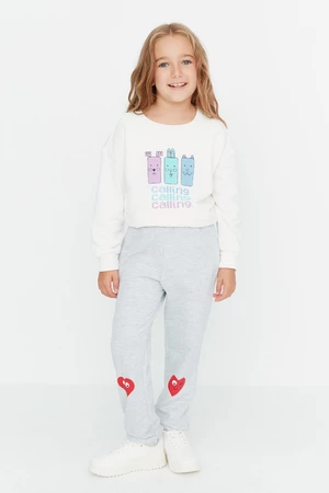 Trendyol Gray Patterned Girl Knitted Sweatpants