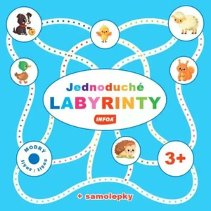 Jednoduché labyrinty - modrý sešit / zošit + samolepka (CZ/SK vydanie)