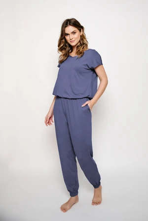 Paramo women's jumpsuit, short sleeves, long legs - blue