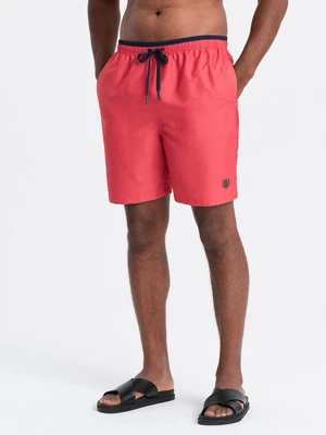 Ombre Men's two-tone ribbed swim shorts - coral