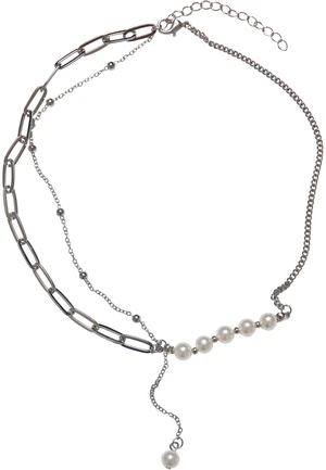 Jupiter Pearl Chain Necklace - Silver Color