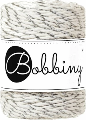 Bobbiny 3PLY Macrame Rope 3 mm 50 m Silver Twist Zsinór