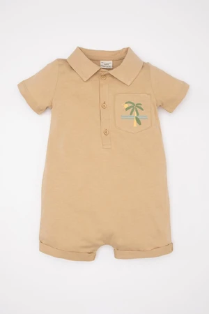 DEFACTO Baby Boy Palm Printed Short Sleeve Jumpsuit