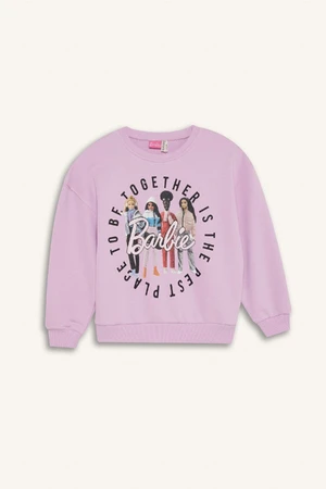 DEFACTO Girl Barbie Relax Fit Crew Neck Sweatshirt