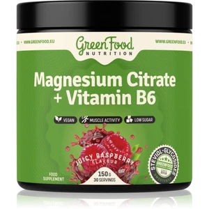 GreenFood Nutrition Magnesium Citrate + Vitamin B6 prášek pro podporu normální činnosti nervové soustavy, svalů, zubů a snížení míry únavy příchuť Jui