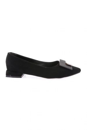 DGN 2801-23y Womens Pointed Toe Square Buckle Flats.