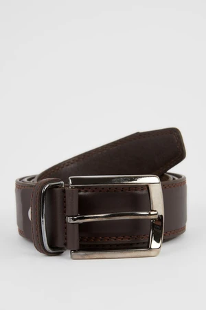 DEFACTO Men's Rectangular Buckle Leather Look Belt