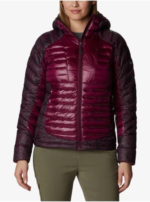 Purple Women's Patterned Quilted Columbia Hooded Winter Jacket - Women's