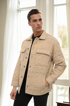 23598 Dewberry Quilted Mens Jacket-BEIGE