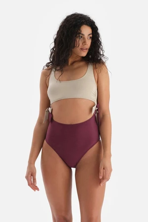 Dagi Claret Red-Ecru Swimsuit