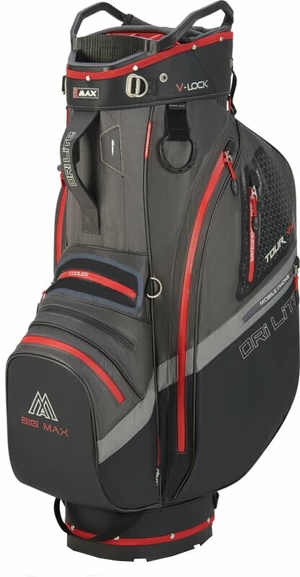 Big Max Dri Lite V-4 Cart Bag Charcoal/Black/Red Torba golfowa