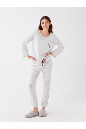 LC Waikiki Women's Polka Dot Jogger Jogger Pajama Bottom with Elastic Waist.