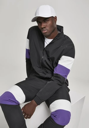 3-Tone Crinkle Track Jacket blk/wht/ultraviolet