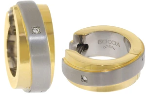 Boccia Titanium Pozlacené titanové náušnice s brilianty 0560-07