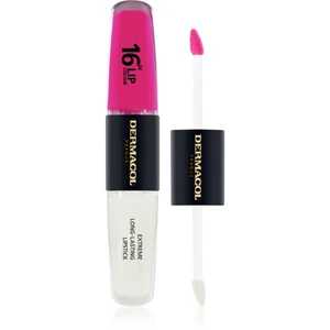 Dermacol 16H Lip Colour dlhotrvajúci rúž a lesk na pery odtieň 08 Pink Tastic 2x4 ml