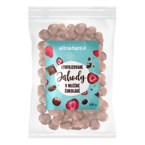 ALLNATURE Mrazem sušené jahody v mléčné čokoládě 100 g