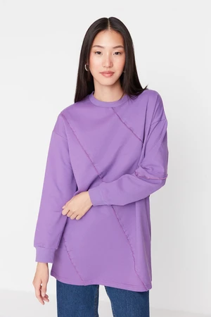 Trendyol Purple Ribbed Knitted Tunic