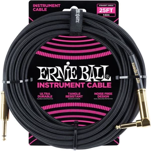 Ernie Ball P06058 Czarny 7,5 m Prosty - Kątowy