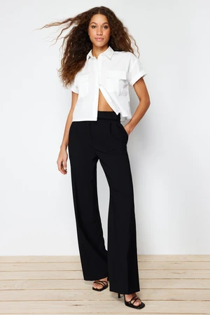 Trendyol Black Belted Wide Leg Woven Trousers