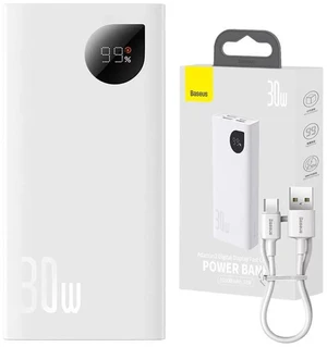 Power banka Baseus Adaman2 10000 mAh 30W 2xUSB/USB-C bílá