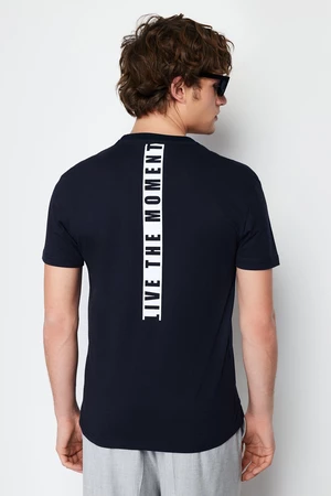 Trendyol Navy Blue Regular Cut 100% Cotton Short Sleeve T-Shirt