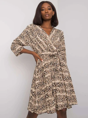 Beige and black dress with Fatimah prints