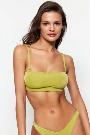 Trendyol Green Strapless Glitter Bikini Top