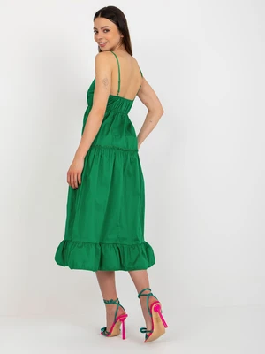 Green flowing dress with ruffle OCH BELLA