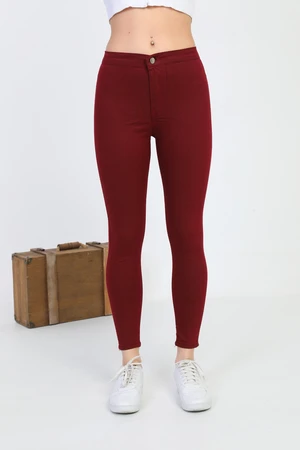 BİKELİFE Women's Claret Red Lycra Leggings Pants