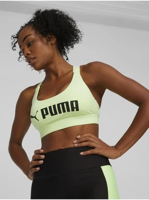 Puma Mid Impact Light Green Women's Sports Bra - Women