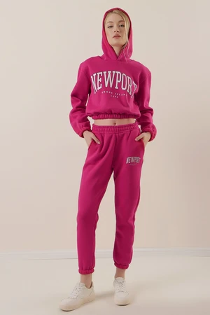 Bigdart 55397 Printed Tracksuit Set - Fuchsia