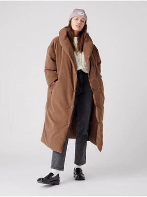 Brown Women's Winter Coat with Wrangler Collar - Women