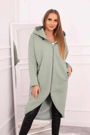 Long insulated sweatshirt dark mint