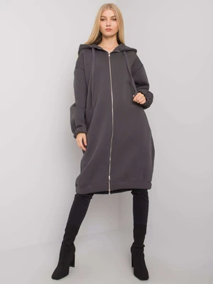 Long graphite hoodie Yasemin