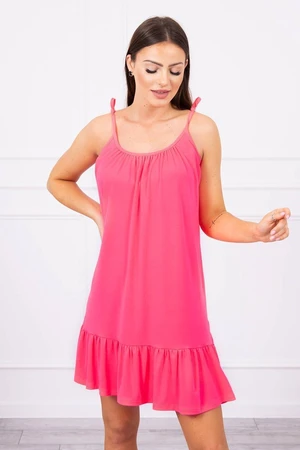 Dress with thin straps pink neon