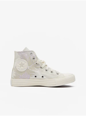 Creamy Women's Flowered Ankle Sneakers Converse Chuck Taylor - Women