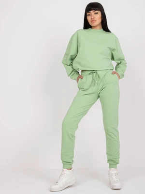 Basic sweatpants made of pistachio cotton