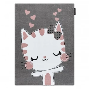 Dětský kusový koberec Petit Kitty cat grey-200x290