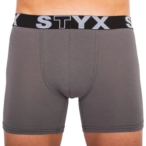 Men's boxers Styx long sports rubber dark gray