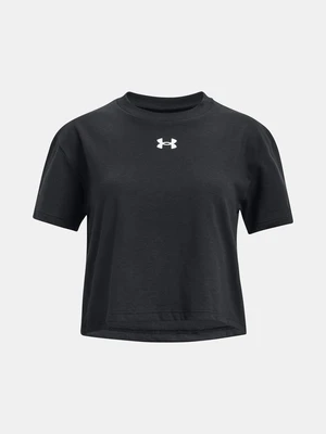 Under Armour Tričko UA CROP SPORTSTYLE LOGO SS-BLK - Holky