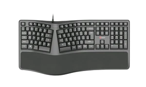 Klávesnice C-TECH KB-113E USB, ERGO,  černá, CZ/SK