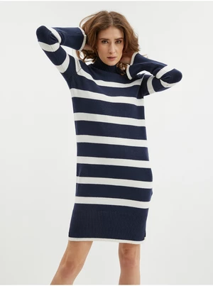 Women's white-blue striped sweater dress ORSAY
